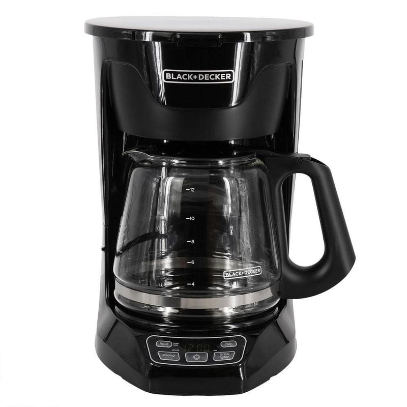 BLACK+DECKER 12-Cup Programmable Coffeemaker with QuickTouch Controls Glass Carafe Auto Shut-Off Black CM1110B-1