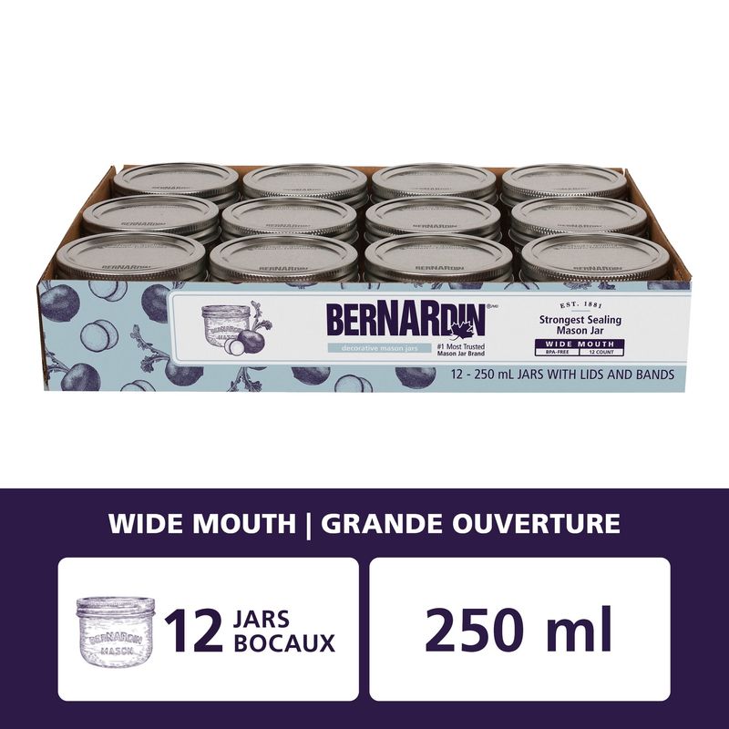 Bernardin Mason Jars - 250 mL - Wide