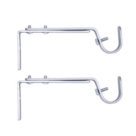 Kenney 3/4 Adjustable 4.5-6.125 Steel Curtain Rod Mounting Brackets Set of 2 Satin Nickel