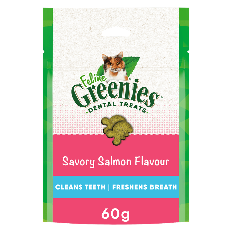 Feline Greenies Savoury Salmon Natural Dental Cat Treats Single Serve