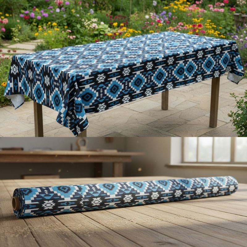 Tablecloth - Blue Abstract Navajo