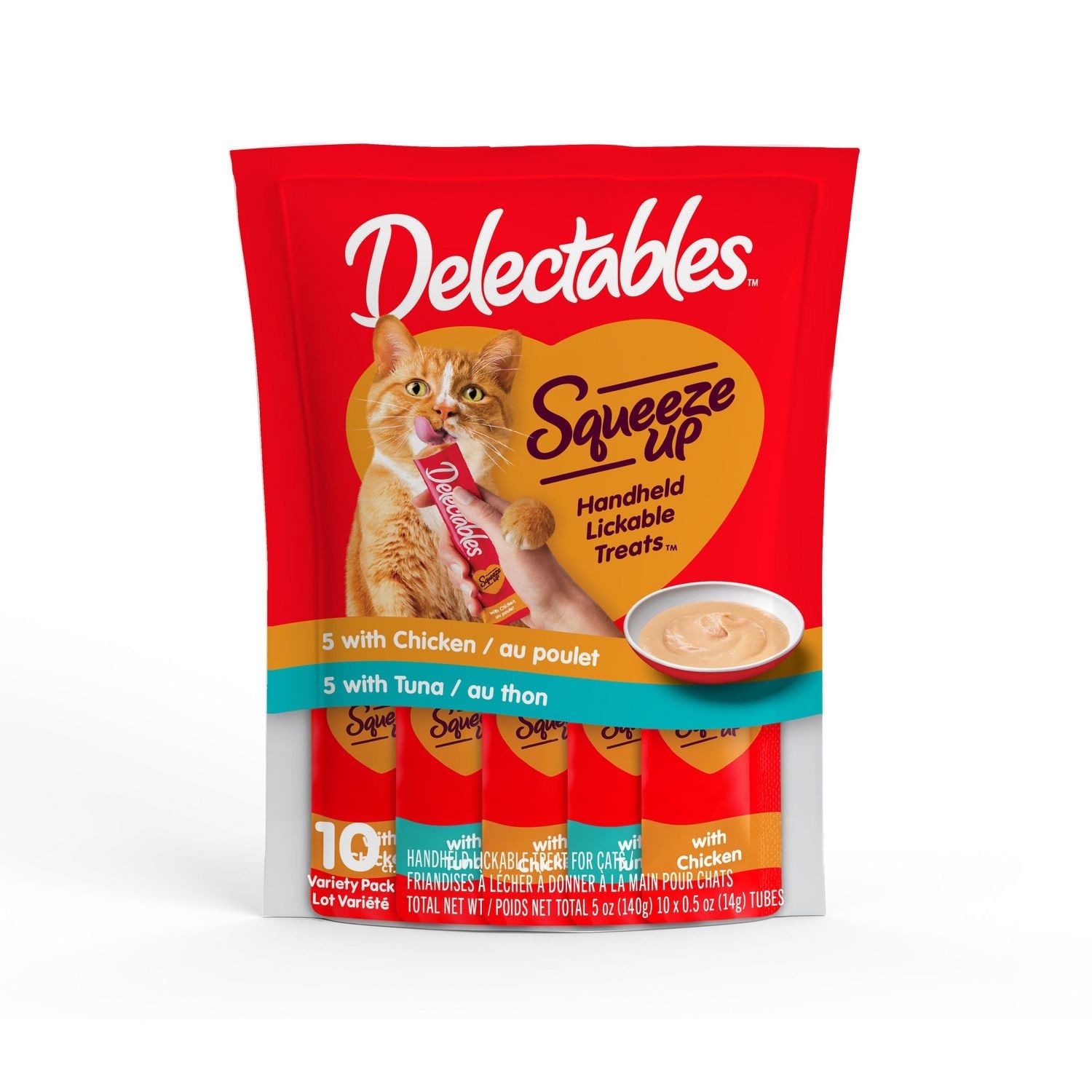 Delectables Chicken &amp; Tuna Squeeze Up Cat Treat 10 Pack Value Pack