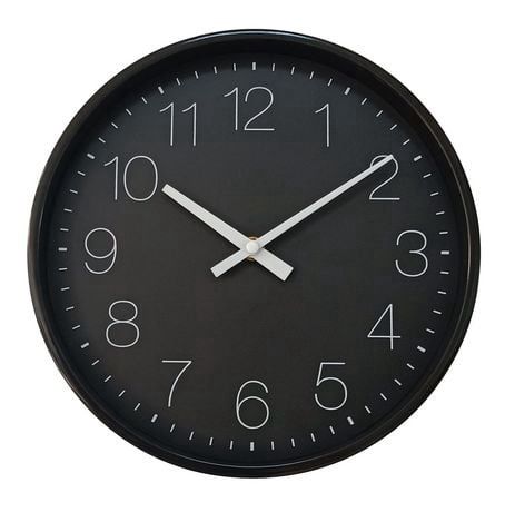 Homeaccent Black Dial Plastic Clock 10" Black 10"