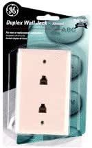 GE Duplex Wall Jack - Almond*