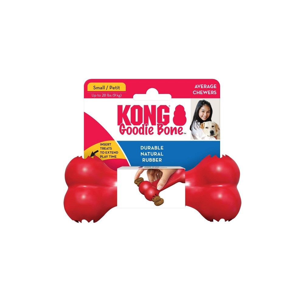 KONG Goodie Bone Dog Toy - S: Rubber, Occupy, Train, 0.17 lbs