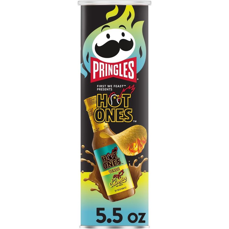 Pringles Hot Ones Verde Potato Crisps Chips - 5.5oz