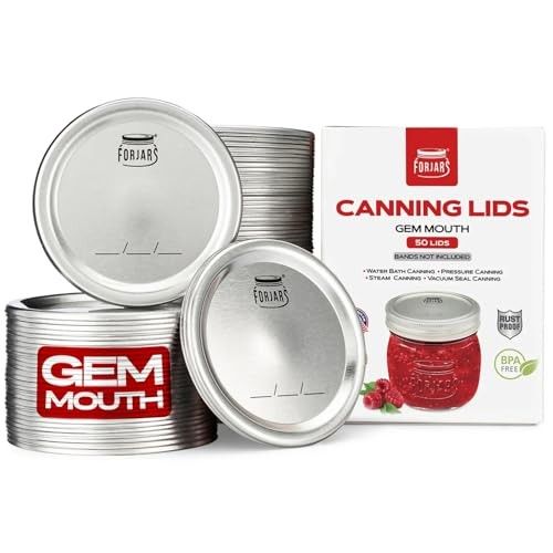 ForJars Gem Mouth Canning Lids - 50 Pk