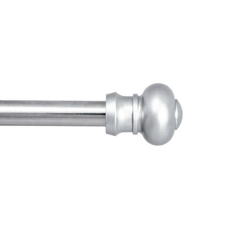 Kenney Ashby Adjustable Petite Cafe Curtain Rod 28-48 inch Satin Silver