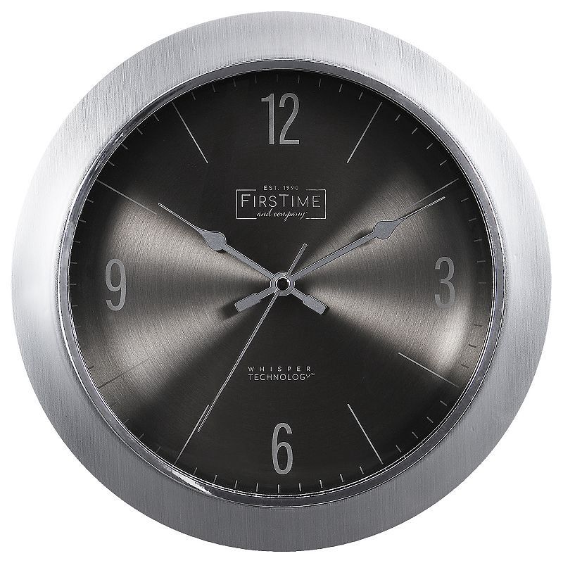 FirsTime &amp; Co. Silver Steel Core Whisper Wall Modern Analog 11 x 1.5 x 11 in