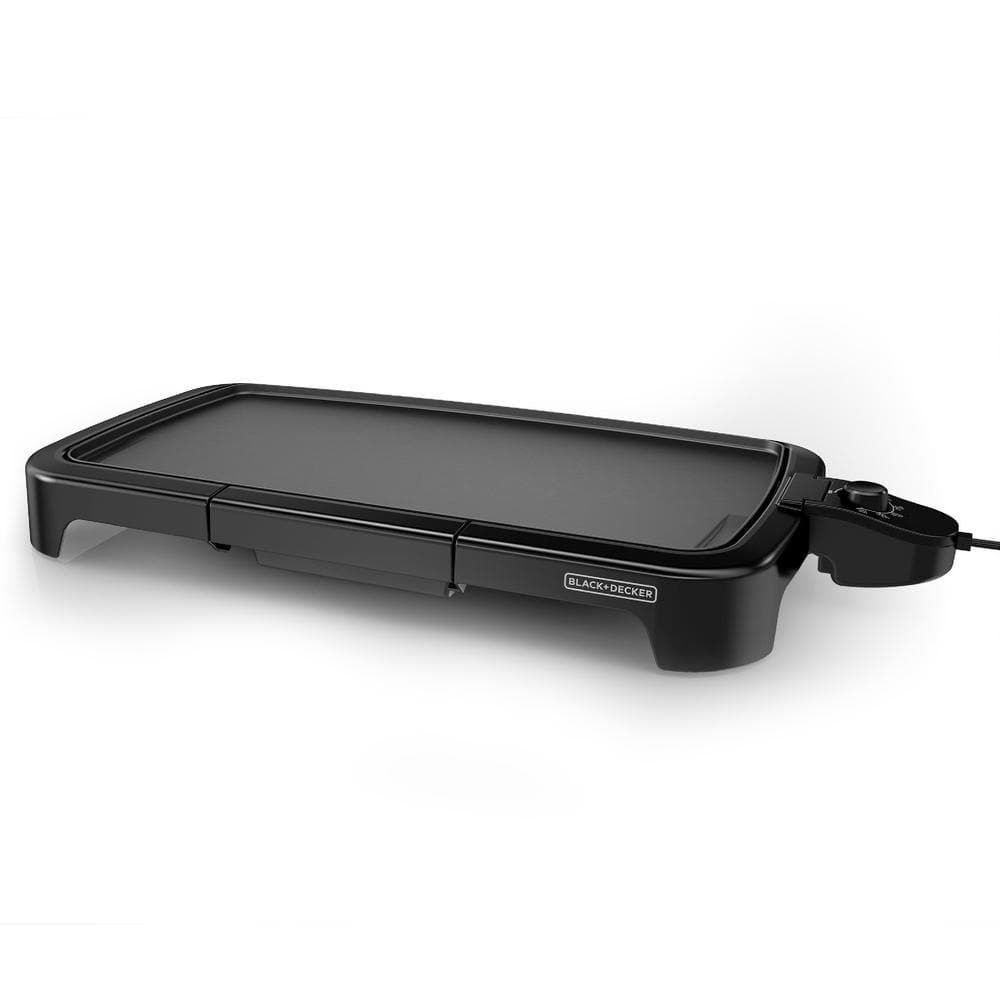 BLACK+DECKER Non-Stick Temperature Controlled 8 Serving Black Griddle