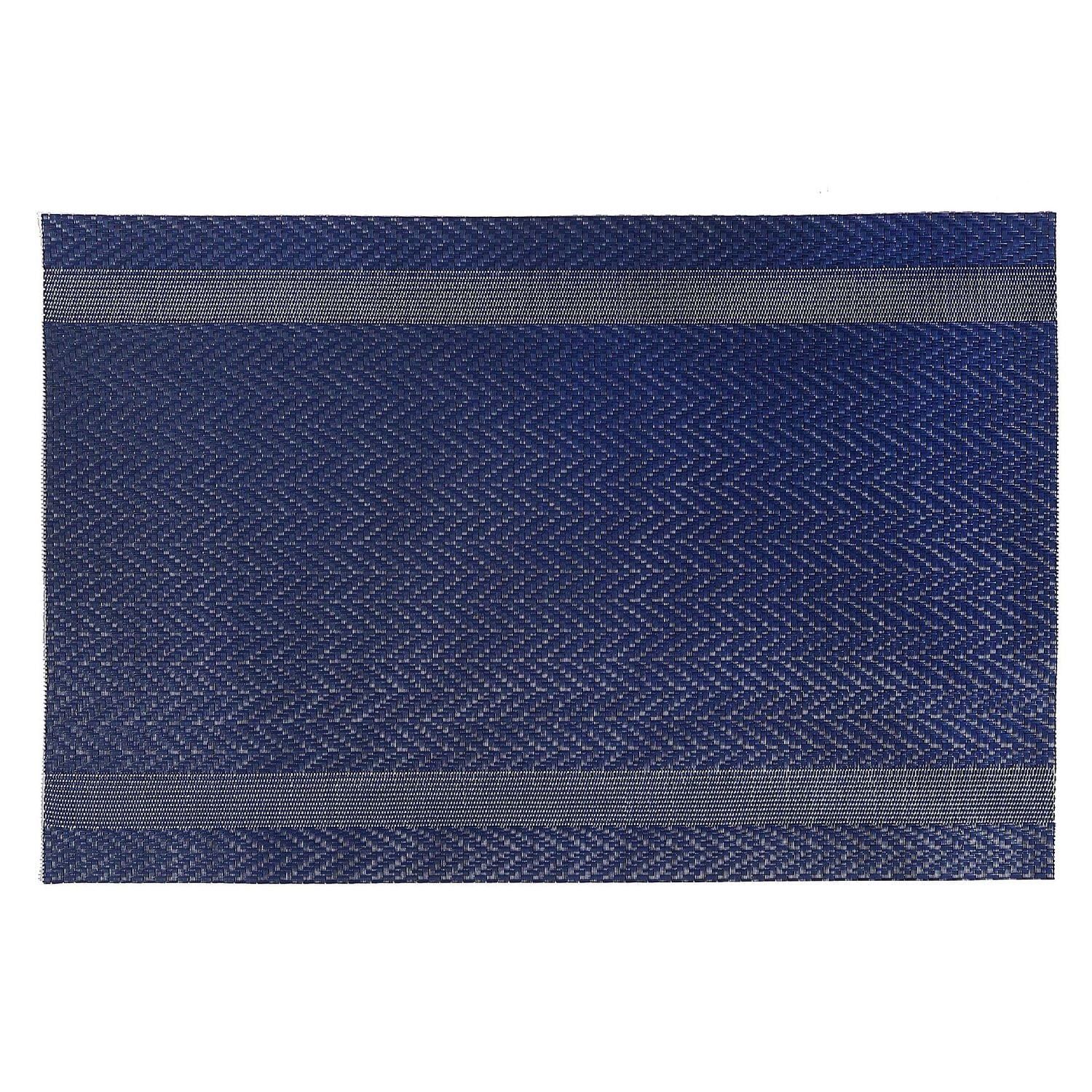 Ih Casadécor Vinyl Placemat (Mackenzie) (Navy Blue) - Set Of 12 12x20 In