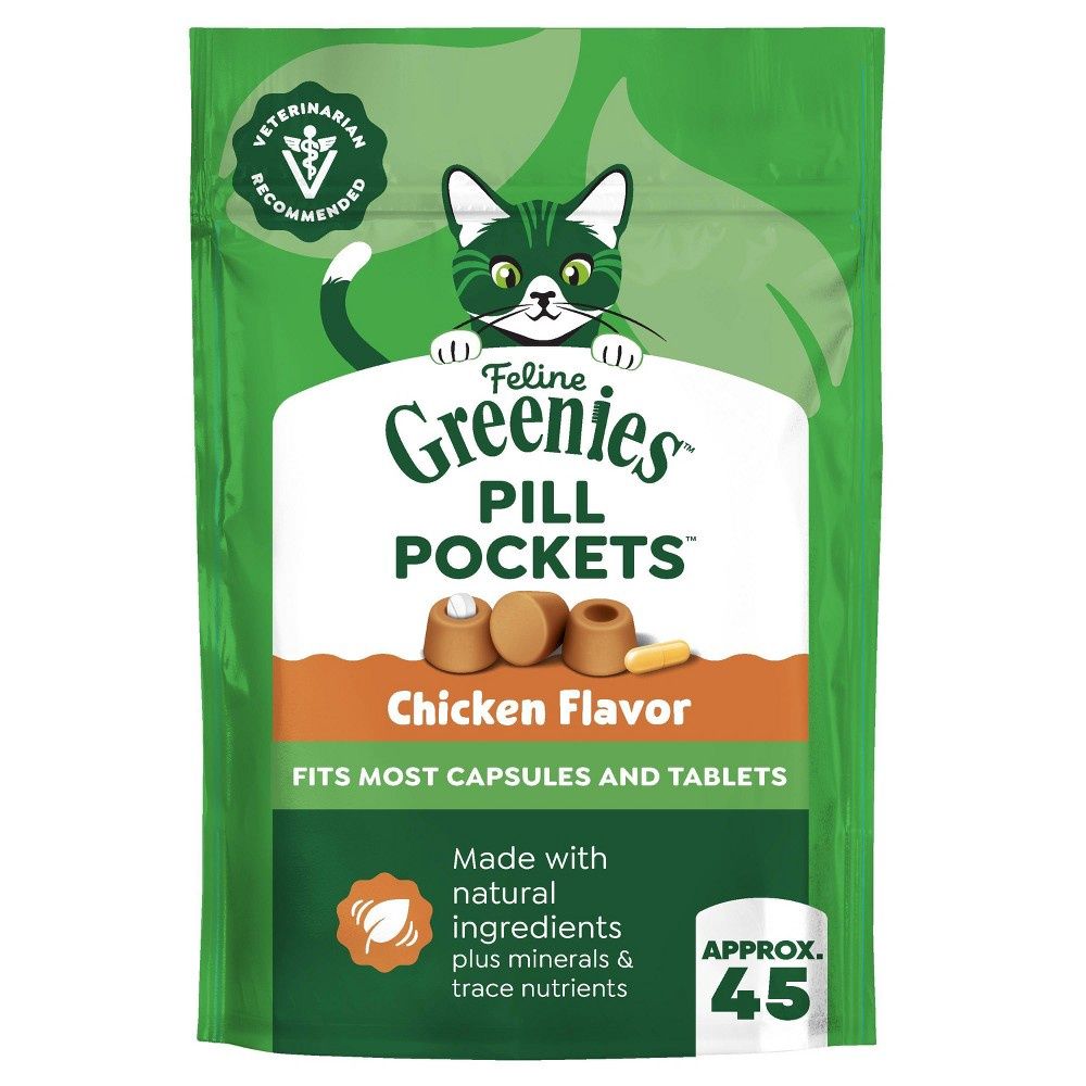 Greenies Feline Pill Pockets Chicken Flavor Cat Treats - 1.6oz
