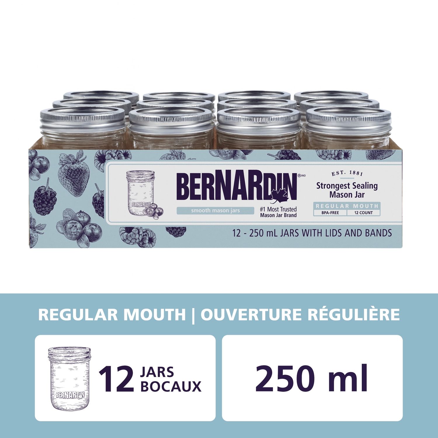 Bernardin Regular Mouth Jars - 250ml