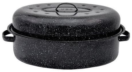 Granite-Ware Granite Ware 15 Inch Oval Roaster W/Lid Black Other