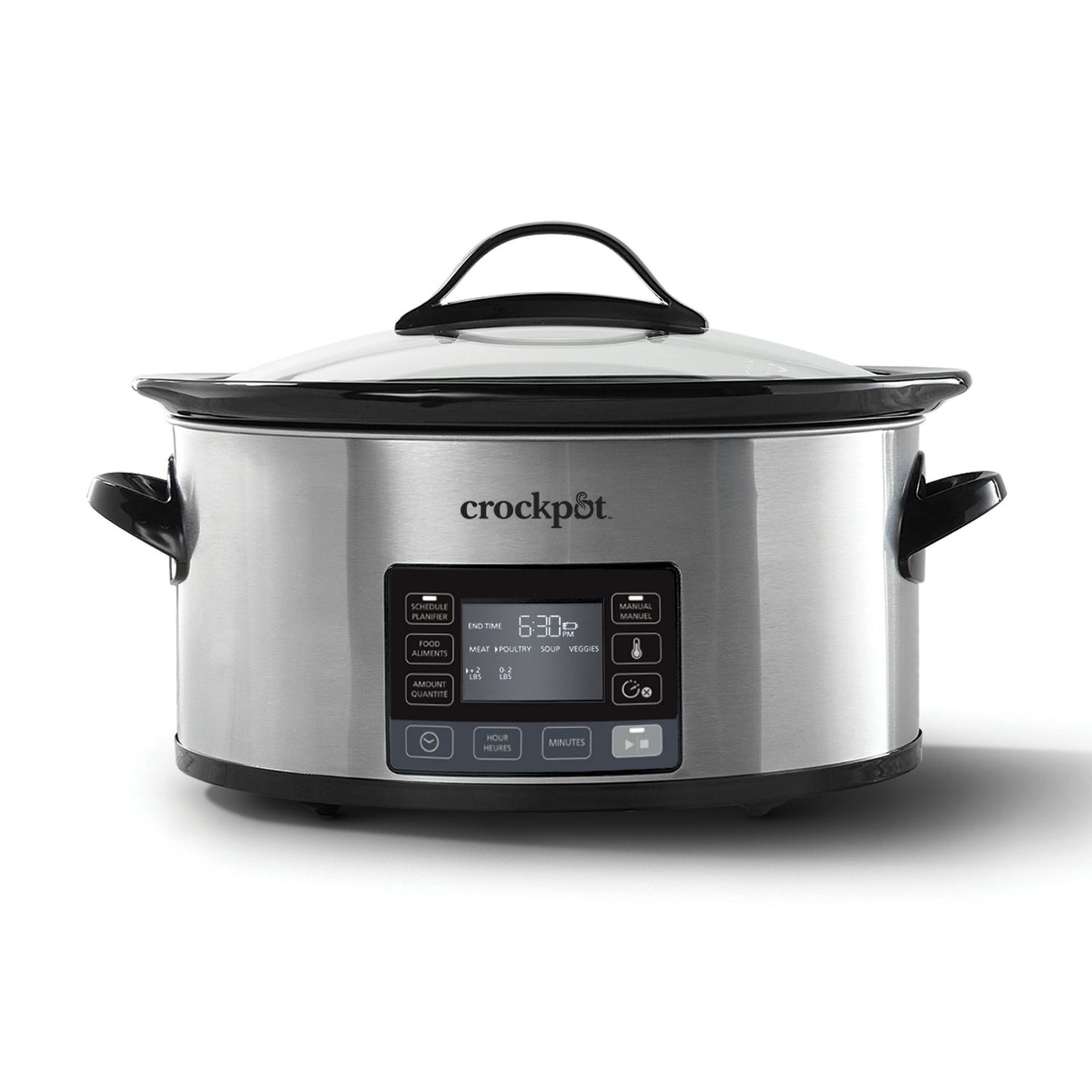 Crock-Pot Slow Cooker With Mytime Adjusting Cook Cycle 6-Quart Programmable Slow Cooker For 7+ People 5.7 L Stainless Steel