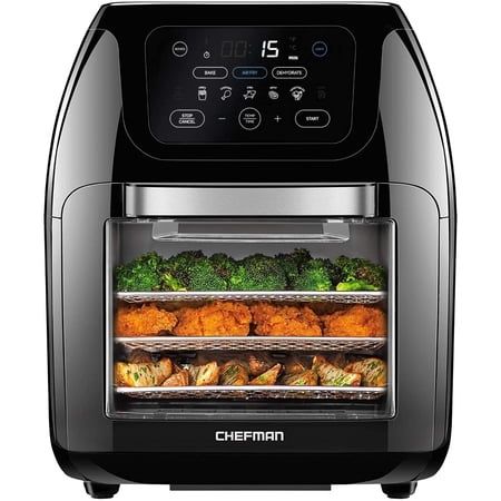 Chefman Multifunctional Digital 10 Qt. Air Fryer+ Rotisserie Fry Roast &amp; Bake 17 Presets - Black