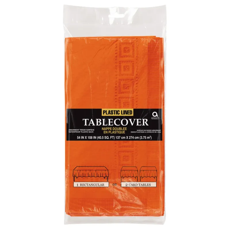Plastic Tablecloth Roll - Orange