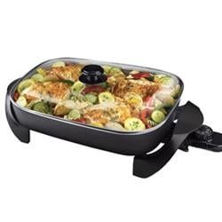 BLACK+DECKER Electric Skillet 12”x15” Deep Dish Nonstick Surface Black SK1215BC