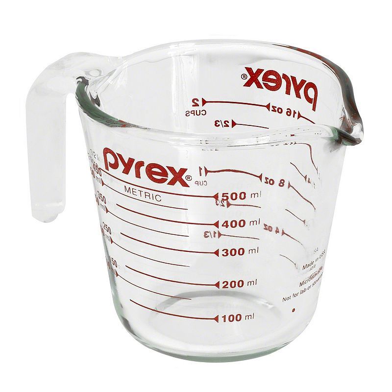 Measuring Cup Glass 2-Cup Measuring Cup with Red Graphics Pyrex