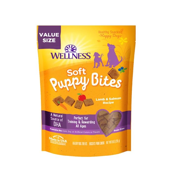 Wellness Soft Puppy Bites Lamb &amp; Salmon Dog Treats 8-oz Bag