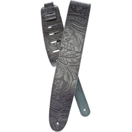 D Addario Planet Waves Embossed Leather Guitar Strap Black