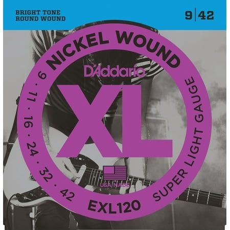 D Addario EXL120 Nickel Wound Electric Guitar Strings Super Light 09-42
