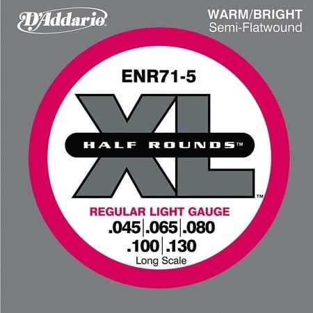 D Addario ENR71-5 Half Round 5-String Bass Guitar Strings Regular Light 45-130 Long Scale