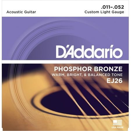 D'Addario Phosphor Bronze Acoustic Guitar Strings - Custom Light