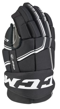 Youth Ccm Qlt 250 Hockey Gloves Size 12" 30cm Black/white Hg 250