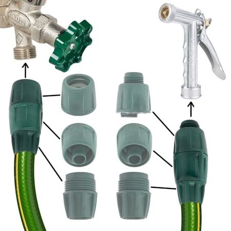 Swan 6pc Hoselink Garden Water Hose Coupler Kit Quick Assembly 5/8 Plastic Connector