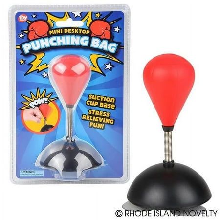 Rhode Island Novelty Mini Desktop Punching Bag 5 Stress Buster Exercise Toy Black/Red