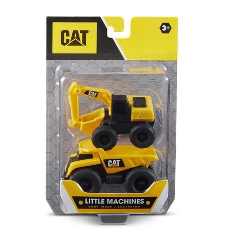 Cat Little Machines 2 Pk Dump Truck &amp; Excavator Yellow