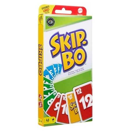 Skip-Bo Card Game for Kids Adults &amp; Game Night Play Numbers in Order 2 to 6 Players