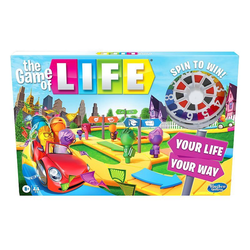 The Game of Life Game Family Board Game For Ages 8+ Pegs Come In 6 Colors