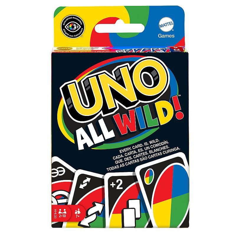 UNO All Wild Card Game for Family Night No Matching Colors or Numbers Because All Cards Are Wild
