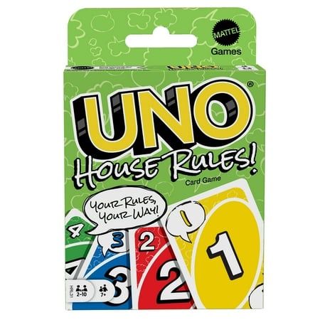 UNO House Rules Card Game for Adult Family &amp; Game Night Travel Camping &amp; Party