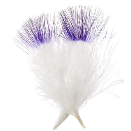 Marabou Feathers 4-6 6g White with Purple Tip