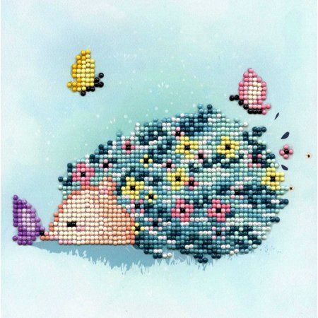 DIAMOND ART BY LEISURE ARTS Diamond Painting Kits For Adults 8x8 Beginner Hedgehog