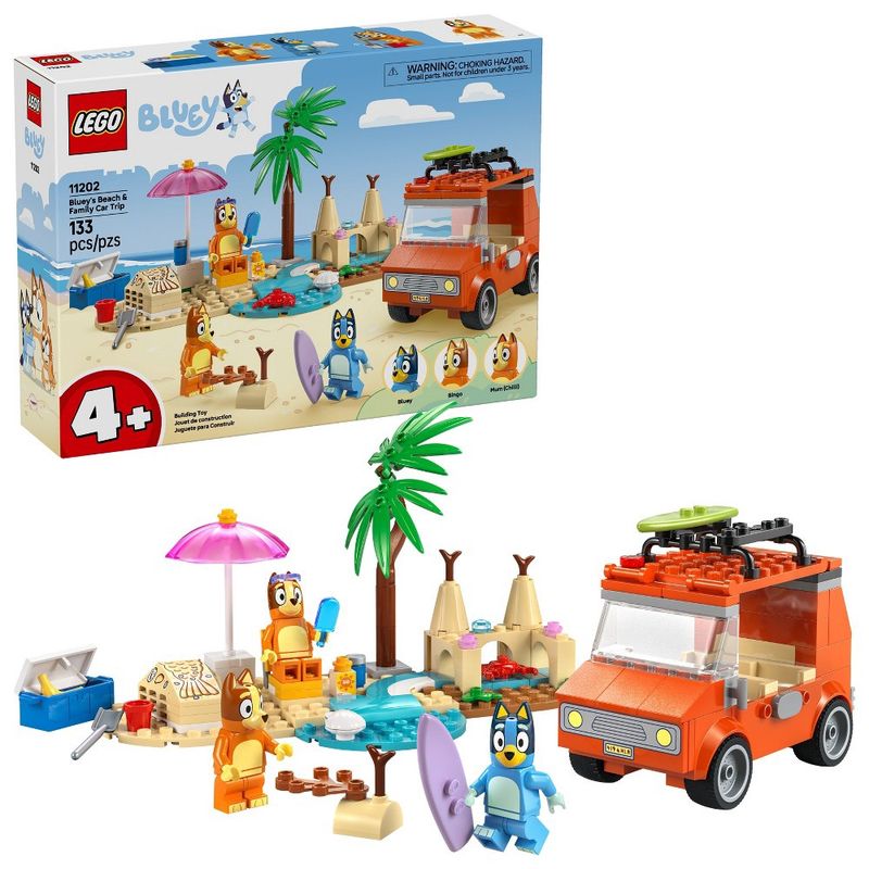 LEGO Bluey: Bluey’s Beach &amp; Family Car Trip Building Set 11202