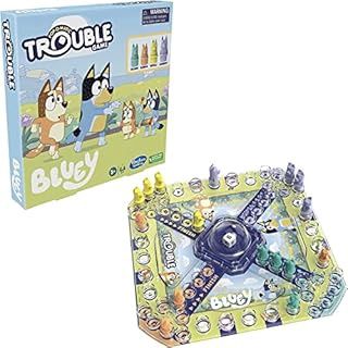 Trouble: Bluey Edition Board / Fun Game for Kids Ages 5 and Up, Game for 2-4 Players, Race Bluey, Bingo, Bandit, or Chilli to The Finish (Amazon Exclusive) (B09D42RZWX)