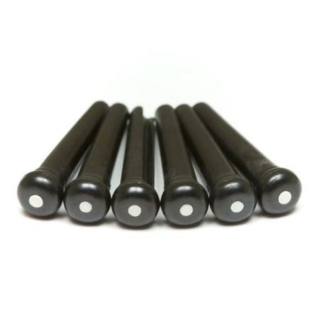 Graph Tech Tusq Ivory Acoustic Guitar Bridge Pins Black White Dot