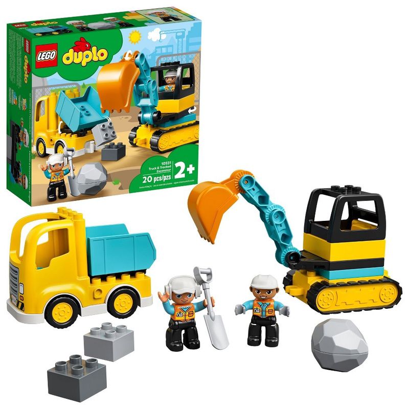 LEGO DUPLO Town Truck &amp; Tracked Excavator Building Toy, Christmas Gift Ideas - 10931