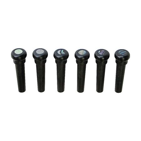 Graph Tech Tusq Ivory Acoustic Guitar Bridge Pins Black Paua Dot