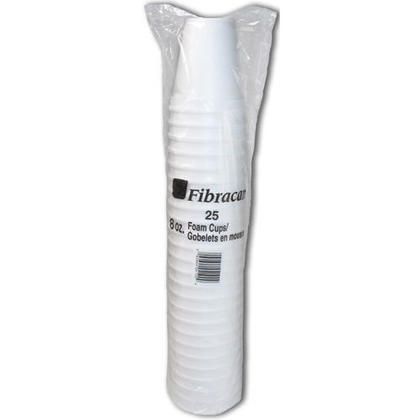 Fibracan Gobelets en Mousse Blanc 8 oz 25Pcs/Paquet
