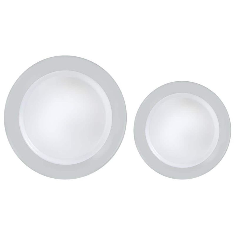 Premium Quality Plastic Plates 20 Pcs Silver