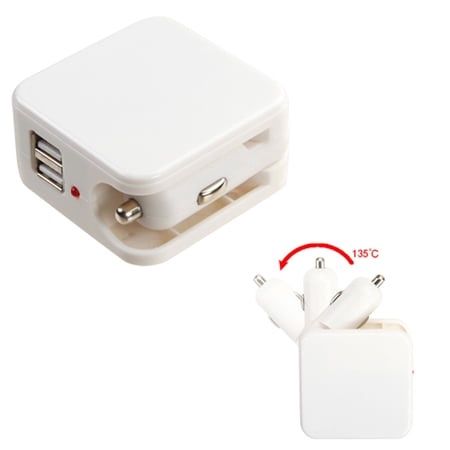 MyBat White 2-in-1 Dual USB Car / Travel AC Wall Charger For iPhone 6s 6 Plus 5s / Samsung Galaxy Grand Core Prime Prevail LTE / HTC M8 M9 A9 X9 / Microsoft Lumia 640 435 / ZTE Maven Smartphone Phone