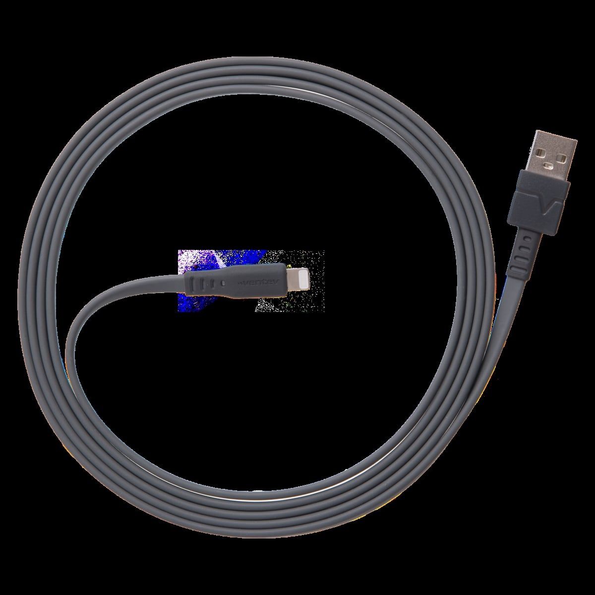 FC6-GRY256526 6 ft. Chargesync Flat USB A to Apple Lightning Cable - Gray