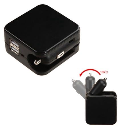 car cell phone charger by MyBat Black Dual USB Port 2-in-1 Car / Travel AC Wall Charger For Smartphone Tablet Cell Phone Universal &amp; USB-Powered Devices