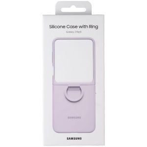 Samsung Official Silicone Cover Case with Ring for Galaxy Z Flip5 - Lavender - All