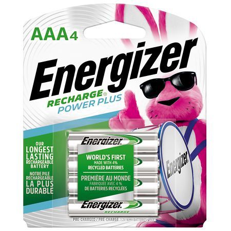 Energizer - Rechargeable AAA Batteries (4 Pack) 800 mAh Triple A Batteries